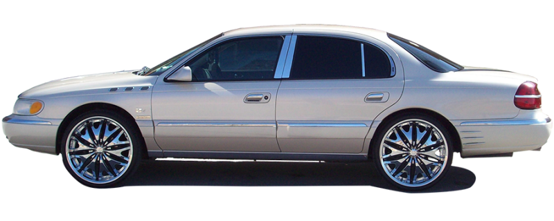 QAA 1998-2004 Lincoln Continental 4 piece Molded Stainless Steel Wheel Well Fender Trim Molding slightly greater than 2" Width WZ38610
