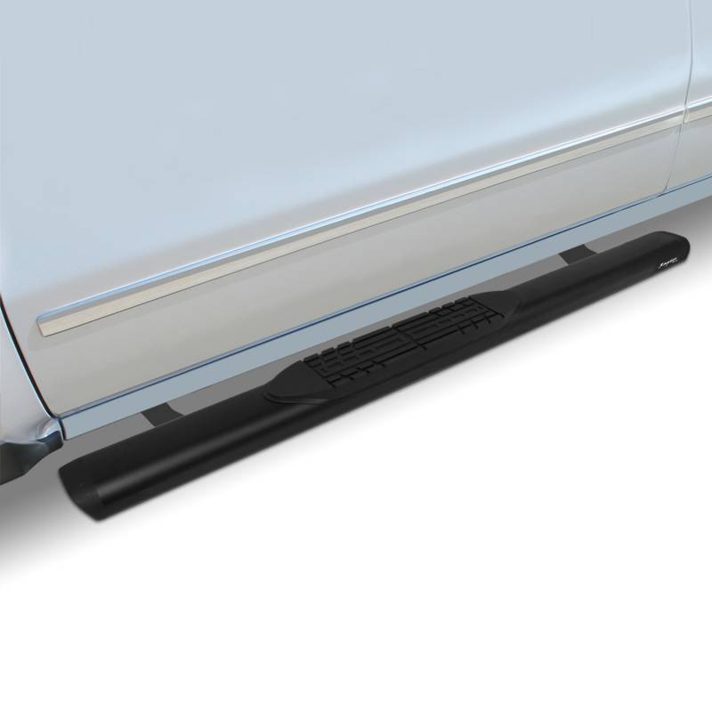 Raptor Series 2005-2021 Toyota Tacoma Double Cab 5 Inch Black Textured Aluminum Slide Track Oval Running Boards 2004-0378BT