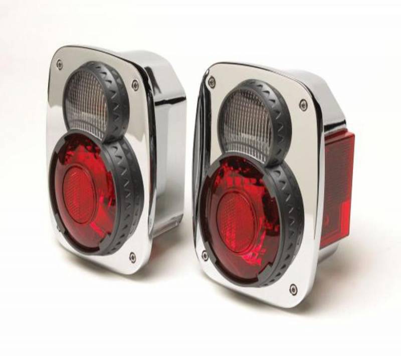 Rampage 1976-2006 Jeep CJ Wrangler Chrome Sport Replacement Taillights 5308