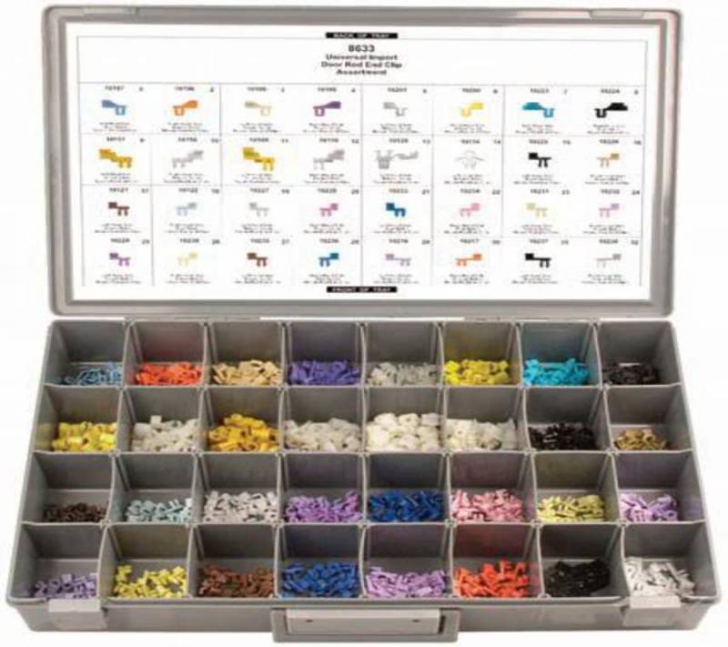 DISCO Import Door Rod End Clip Assortment 860 pieces 8633