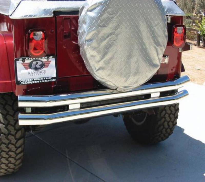 Rampage 1976-2006 Jeep Wrangler Rear Bumper With Receiver Hitch SS 8448
