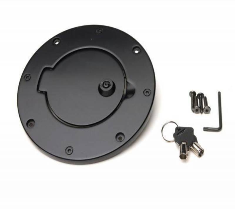 Rampage 1997-2006 Wrangler Billet Style Gas Cover Locking Black Off Road Coat 85006