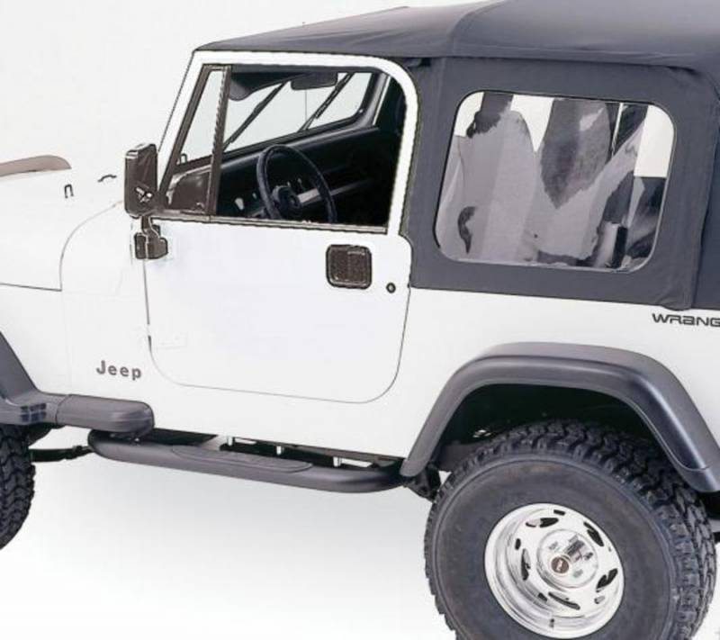 Rampage 1987-1995 Jeep Wrangler YJ Soft Top fits Full Steel Doors  Black Diamond w/ Tinted Windows 68035