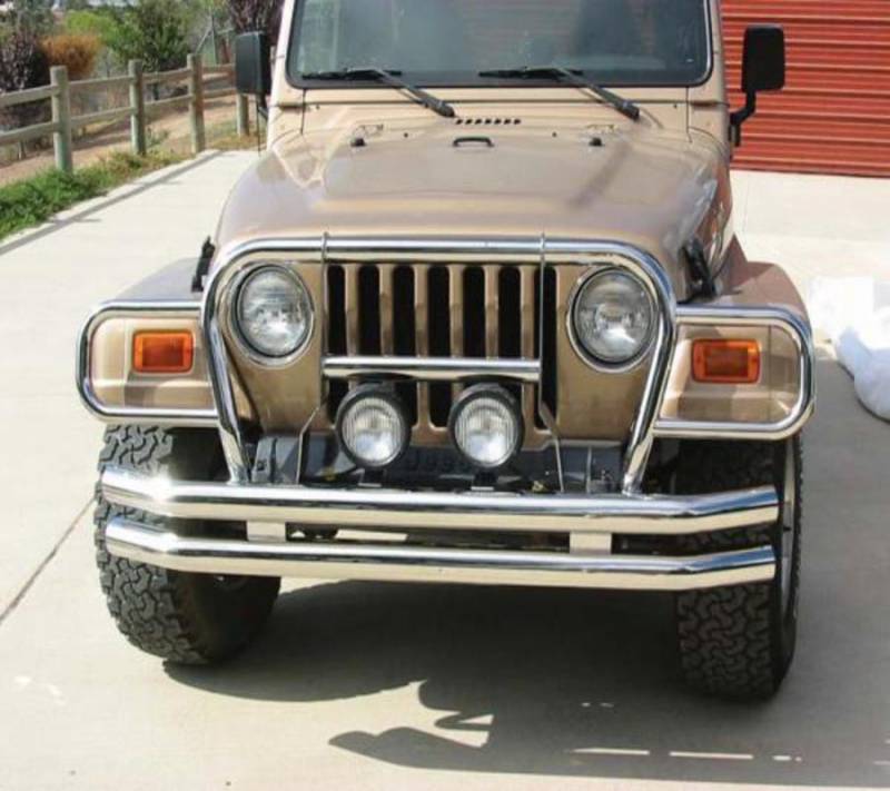 Rampage 1987-2006 Wrangler Jeep Front Euro Grille Guard Stainless 7459