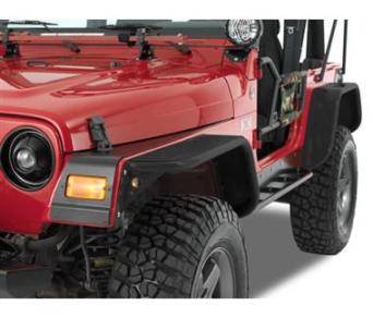 Warrior  1997-2006  Jeep TJ Wrangler Rubicon Unlimited Rear Tube Flares Black Diamond Plate 7302PC