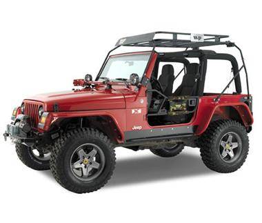 Warrior  1997-2006  Jeep TJ Wrangler Rubicon Unlimited Front Tube Flares Black Powder Coat S7301