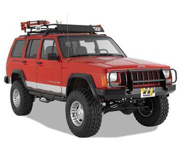 Warrior 1984-2001 Jeep XJ Cherokee  Rock Crawler Front Bumper with Brush Guard D Ring Mounts and Winch Mount Black powder coat 56055