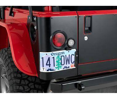 Warrior 1997-2006 Jeep TJ Wrangler Rubicon Unlimited  Rear Corners with Cutouts for LED Lights Black powder coat 917APC