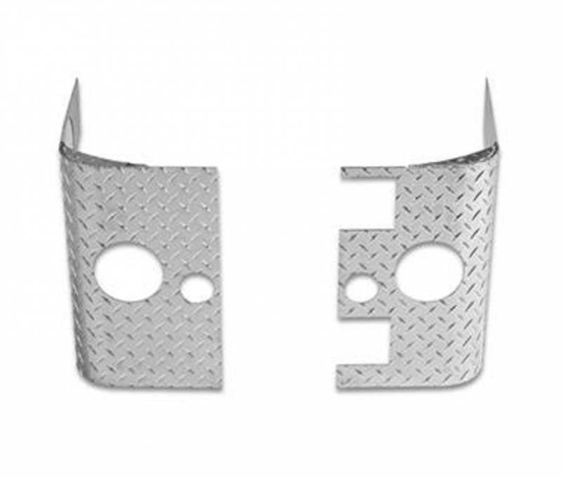 Warrior 2007-2012 Jeep JK Wrangler Rubicon 2dr  Rear Corners with Cutouts for LED Lights Aluminum Diamond Plate 924A