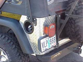 Warrior 2004-2006  Jeep LJ Wrangler Rubicon Unlimited Rear Corners With Holes Black Diamond Plate 918PC