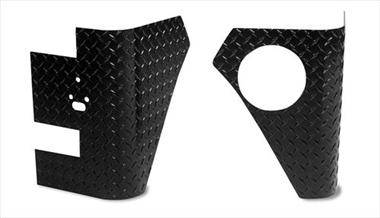Warrior 2007-2012 Jeep JK Wrangler Rubicon Unlimited  Rear Corners With Cutout Holes Black Diamond Plate 920APC