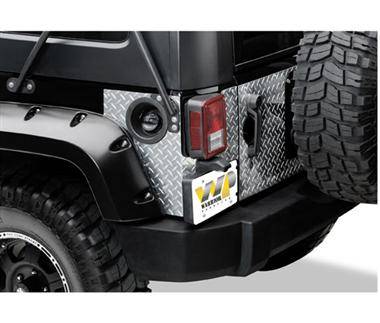Warrior 2007-2012 Jeep JK Wrangler Rubicon Unlimited  Rear Corners With Hole Cutouts Diamond Plate Aluminum 920A