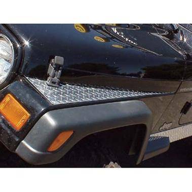 Warrior  1997  Jeep TJ Wrangler Front Fender Covers Black powder coat Aluminum Diamond Plate 91600PC