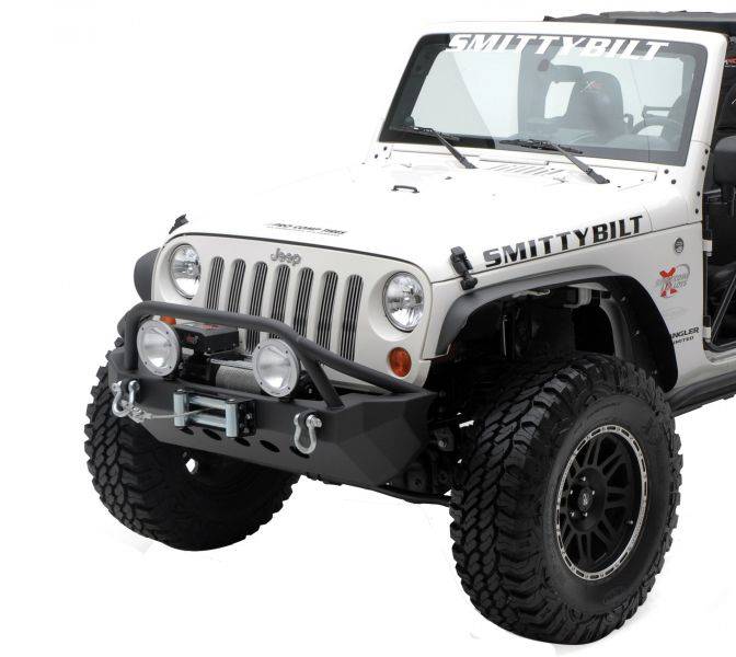 Smittybilt 2007-2018 Jeep Wrangler JK 2dr 4dr XRC Front Bumper with Winch Plate Black Textured 76806