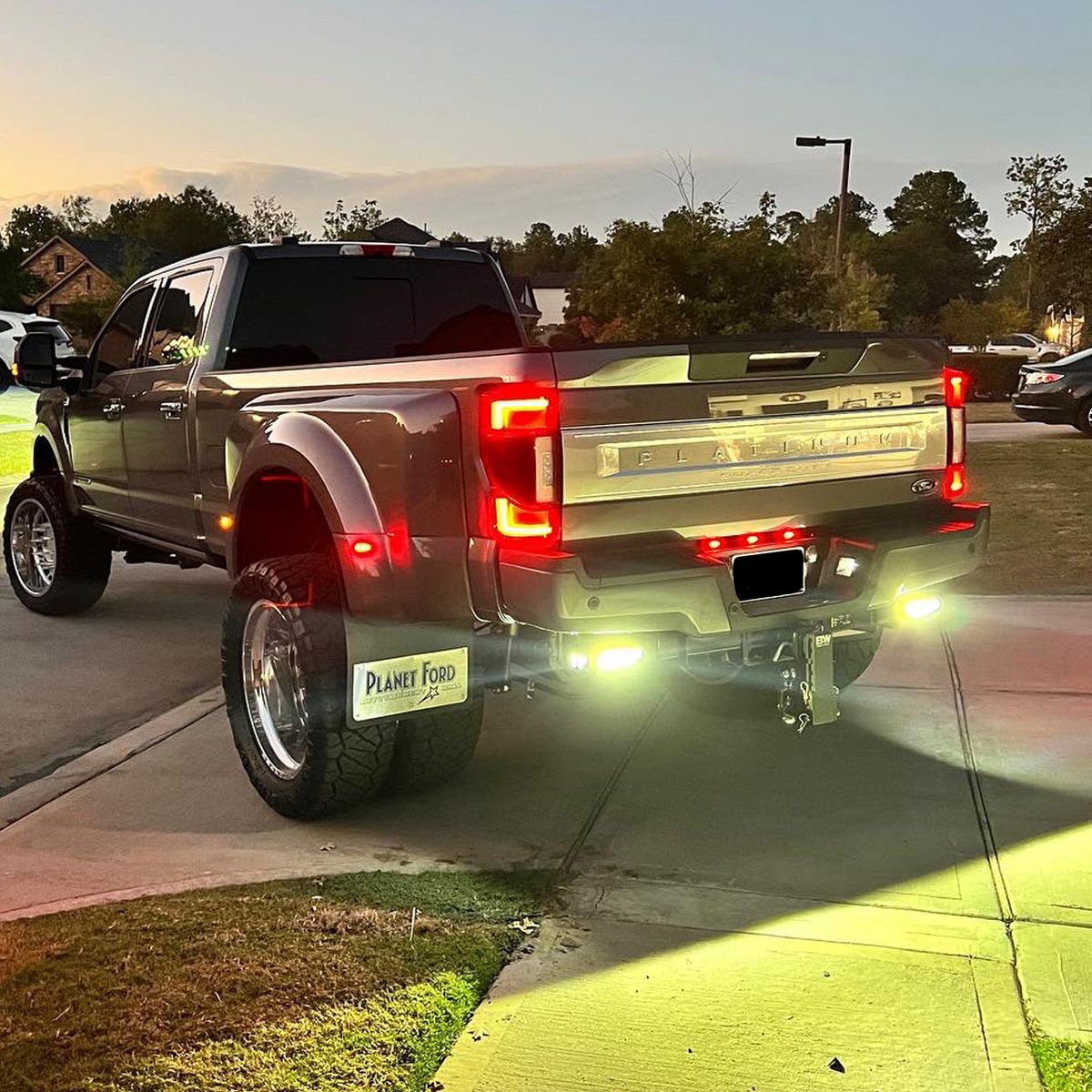 Race Sport 2017-2024 Ford F250 F350 F450 Super Duty Blacked Out Bolt On Hitch Bar Reverse Light Kit FHDHB17UP