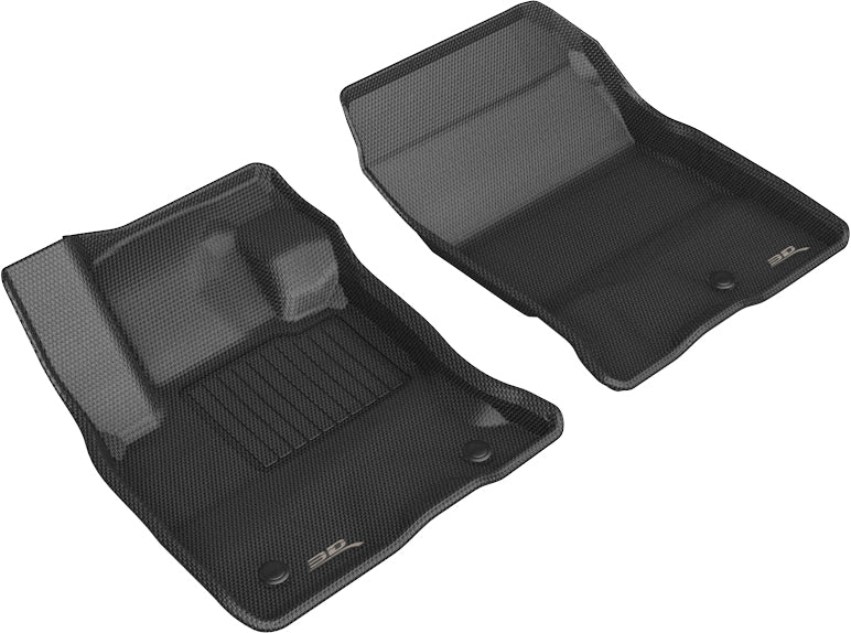 3D Maxpider 2020-2024 Ford Escape 1st Row Custom Fit Kagu Hybrid Floor Mat Carbon Fiber Embossed Pattern Black L1FR14211509