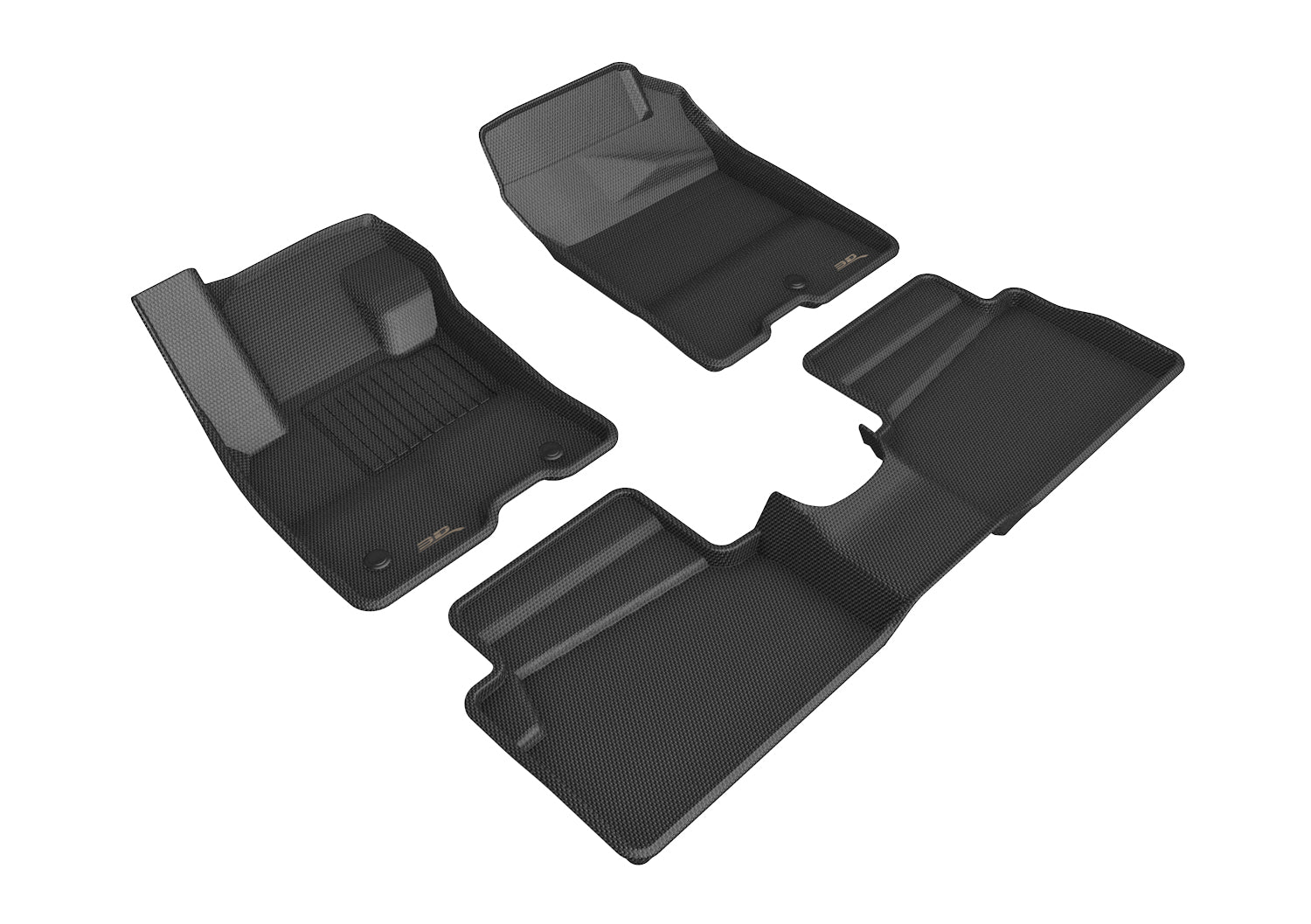 3D Maxpider 2022-2024 Ford Maverick Hybrid 1st Row 2nd Row Kagu Carbon Fiber Embossed Pattern Floor Mat Black L1FR14401509