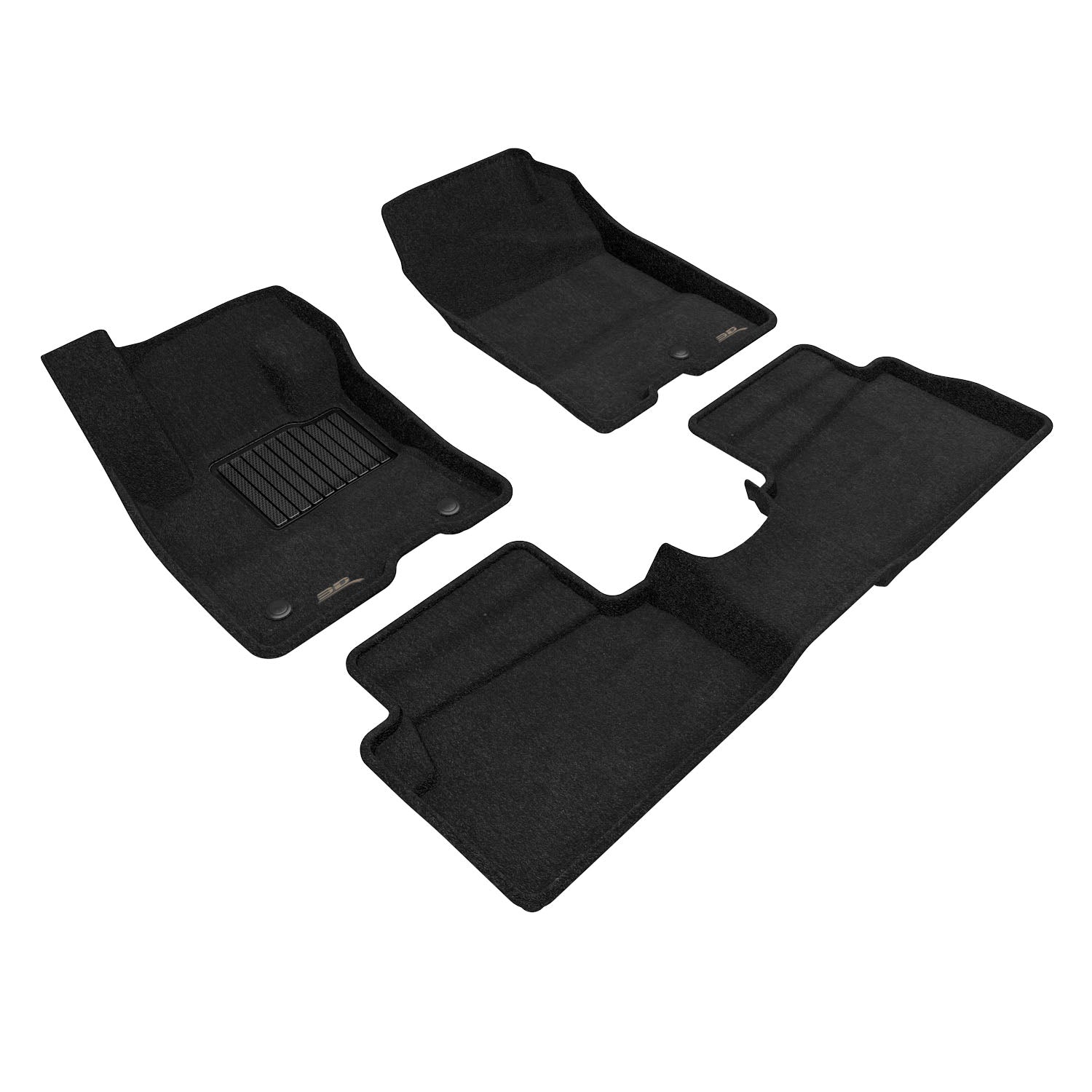 3D Maxpider 2022-2024 Ford Maverick 5 Seat Hybrid Elegant 1St Row 2Nd Row Floor Mat Woven PP Black L1FR14404709