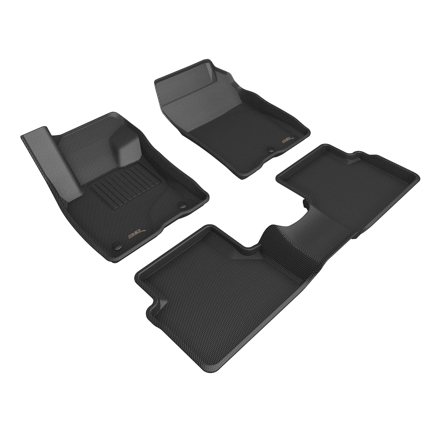 3D Maxpider 2022-2024 Ford Maverick Gasoline 1st Row 2nd Row Kagu Carbon Fiber Embossed Pattern Black Floor Mat L1FR14501509