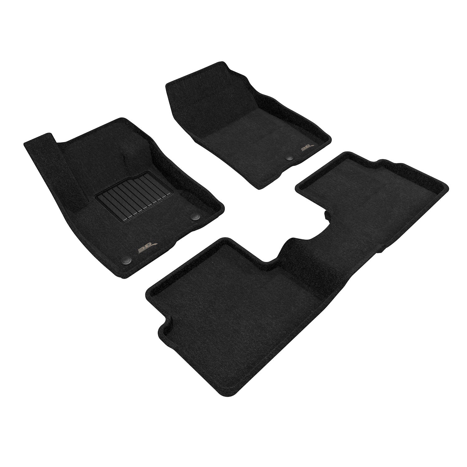 3D Maxpider 2022-2024 Ford Maverick 5 Seat Gasoline Elegant 1St Row 2Nd Row Floor Mat Woven PP Black L1FR14504709