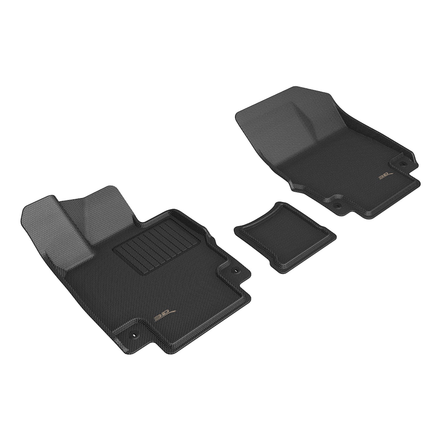 3D Maxpider 2023-2024 Genesis Gv60 Kagu 1St Row Carbon Fiber Embossed Pattern Black Floor Mats L1GS01211509