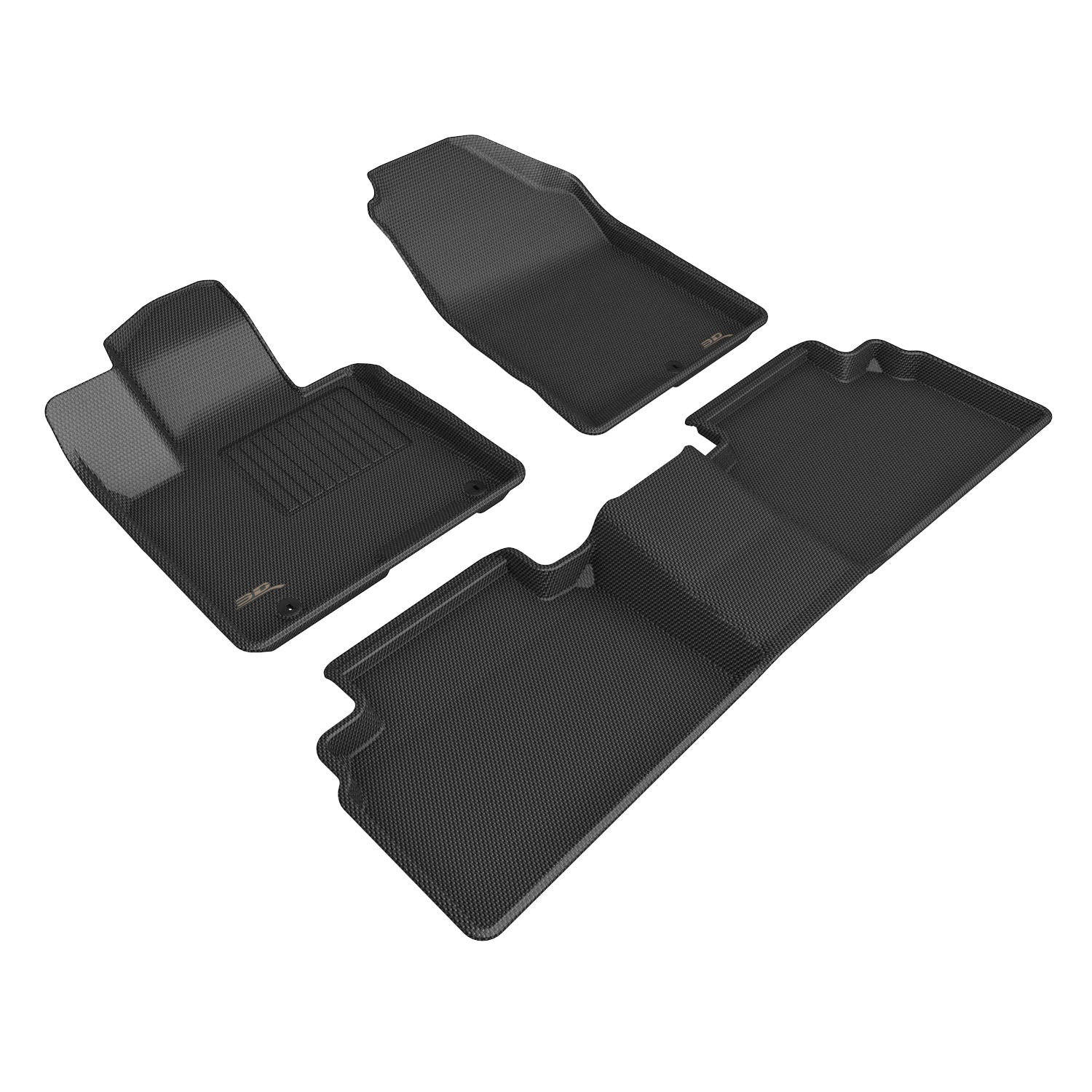 3D Maxpider 2022-2024 Hyundai Tucson Custom Fit Kagu 1st 2nd Row Full Set Carbon Fiber Embossed Pattern Black Floor Mats L1HY12801509