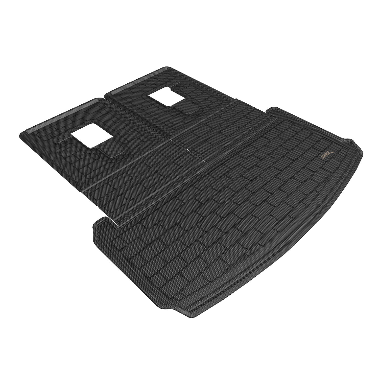 3D Maxpider 2022-2024 Jeep Grand Cherokee Custom Fit Kagu Carbon Fiber Embossed Pattern Black Foldable Cargo Liner Floor Mats M1JP0271309