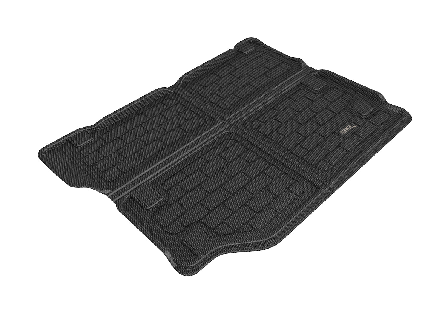 3D Maxpider 2021-2023 Jeep Wrangler 4XE Custom Fit Kagu Cargo Liner Carbon Fiber Embossed Pattern Black M1JP0251309