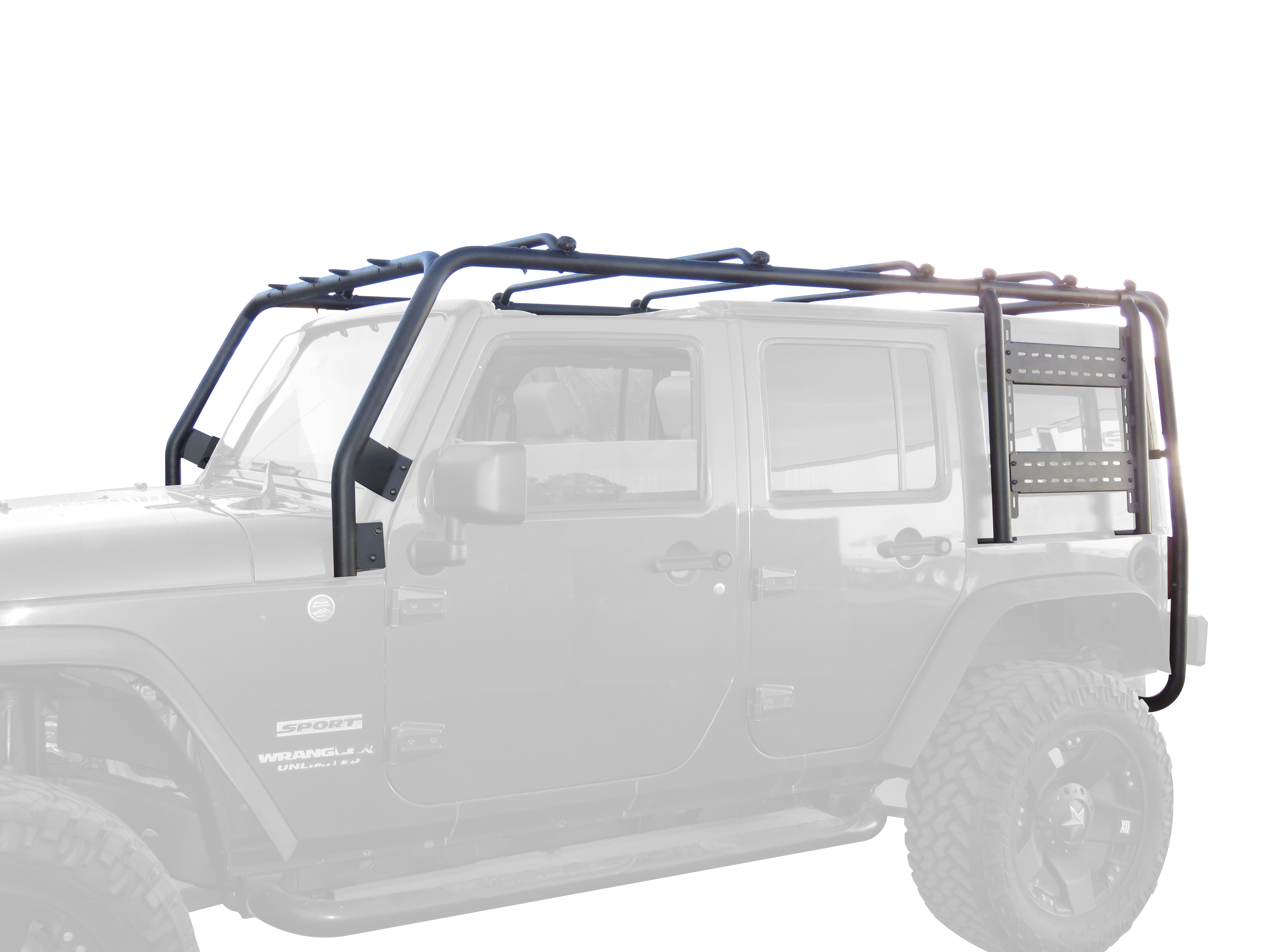 Body Armor 2007-2018 Jeep Wrangler JK 4 Door Cargo Roof Rack Light Texture Black JK-7100
