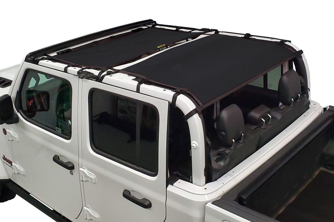 DirtyDog 2019-2020 Jeep Gladiator JT Sun Screen Front and rear 4 door Black JT4S19F2BK