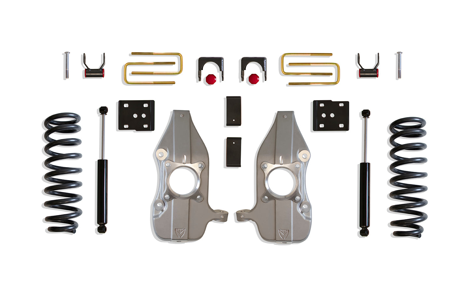 MaxTrac Suspension 2015-2020 Ford F-150 2WD 4WD 3"-5" Lowering Kit Including V8 Ec/Cc Coils Spindles Flip Kit Shackles And Rear Shocks K333235-8