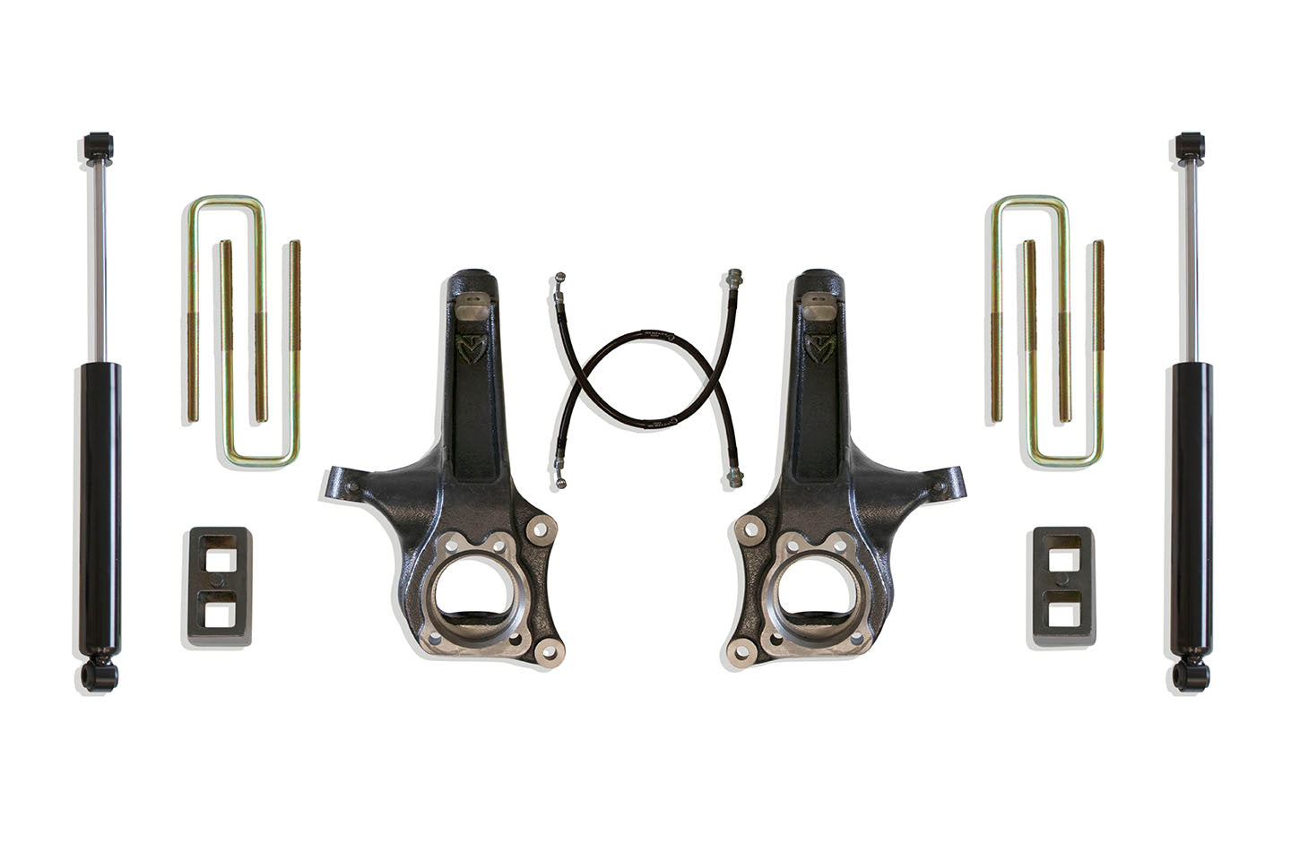 MaxTrac Suspension 2015-2022 Chevrolet Colorado GMC Canyon 2WD 4" Lift Kit Including Spindles Extended Brake Lines Blocks U-Bolts & Rear Max Trac Shocks K880442