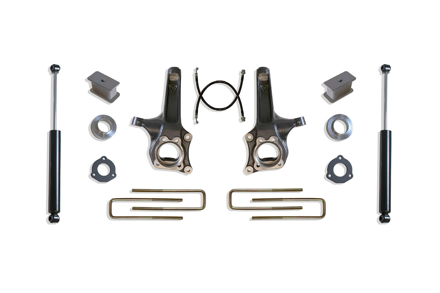 MaxTrac Suspension 2WD 6.5" Lift Kit Including Spindles Spacers Extended Brake Lines Blocks U-Bolts & Rear Max Trac Shocks K880463
