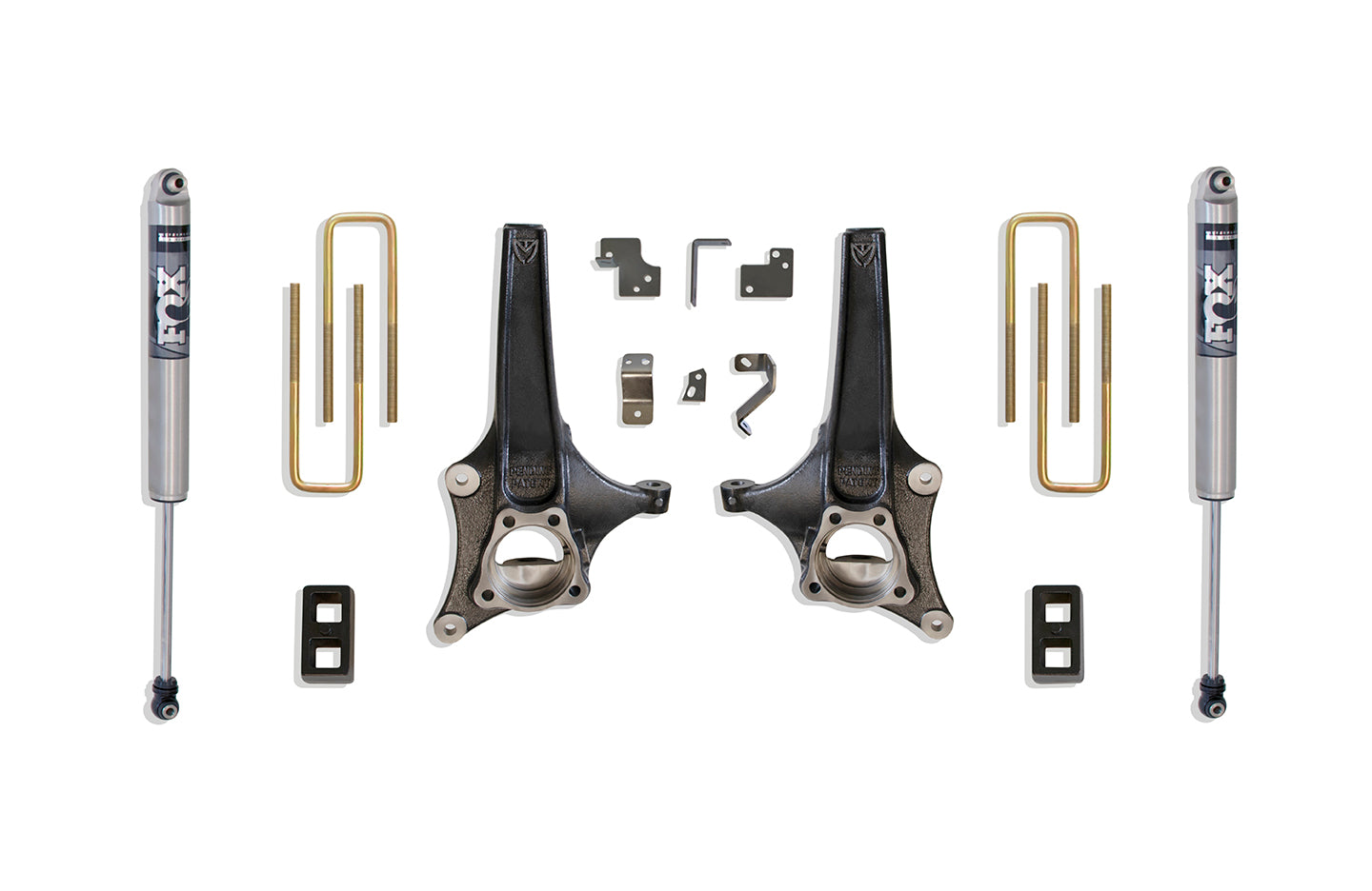 MaxTrac Suspension 2WD 3.5" Lift Kit Including Spindles Blocks U-Bolts & Fox 2.0 Performance Series Rear Shocks K881932F