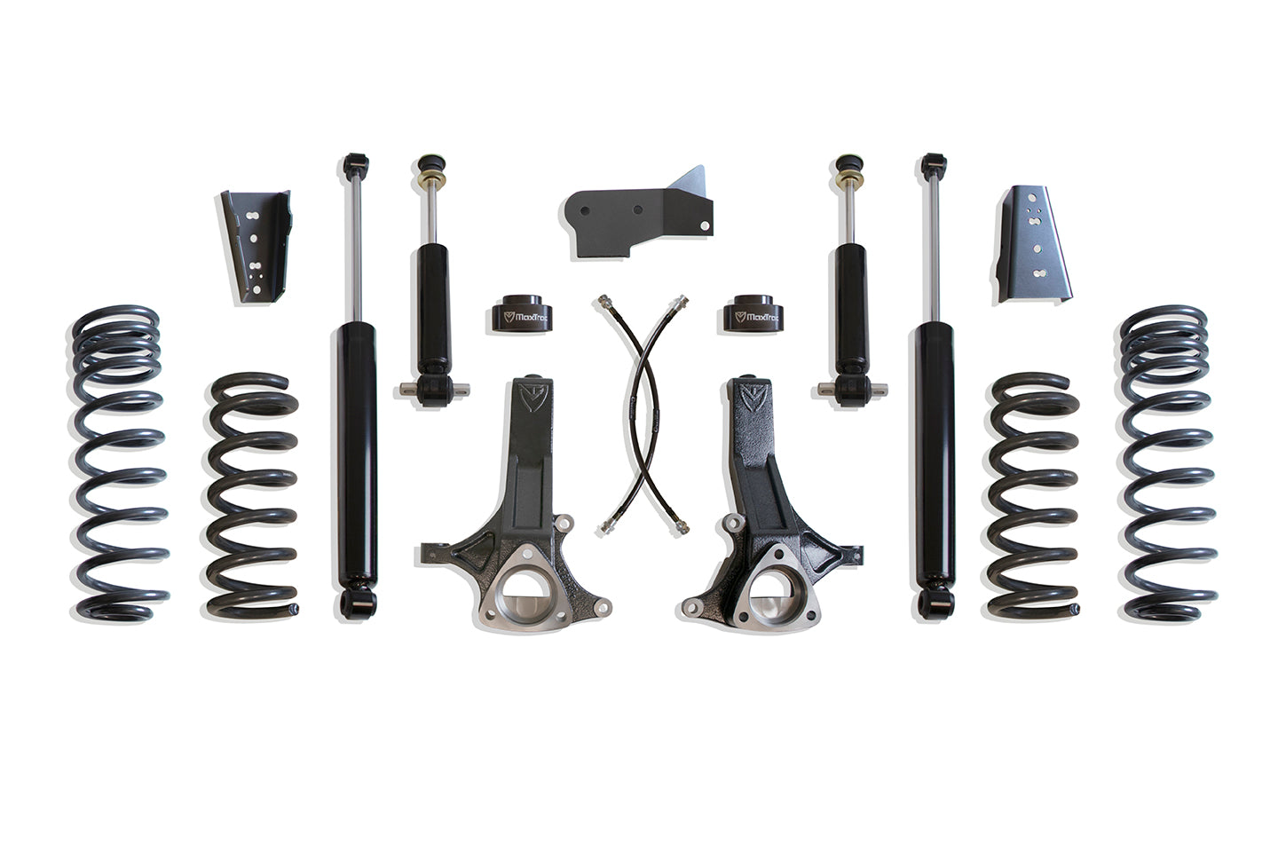 MaxTrac Suspension 6.5" Lift Kit Including Coils Spindles Extended Brake Lines Rear Coils Spacers Sway Bar Brackets & Front Rear Max Trac Shocks K882464