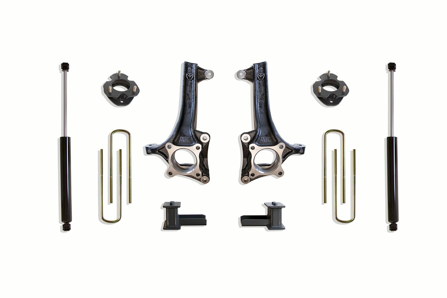 MaxTrac Suspension 2021-2025 Ford F-150 2WD 6.5" Lift Kit Including Spindles Spacers Blocks U-Bolts & Max Trac Rear Shocks K884164
