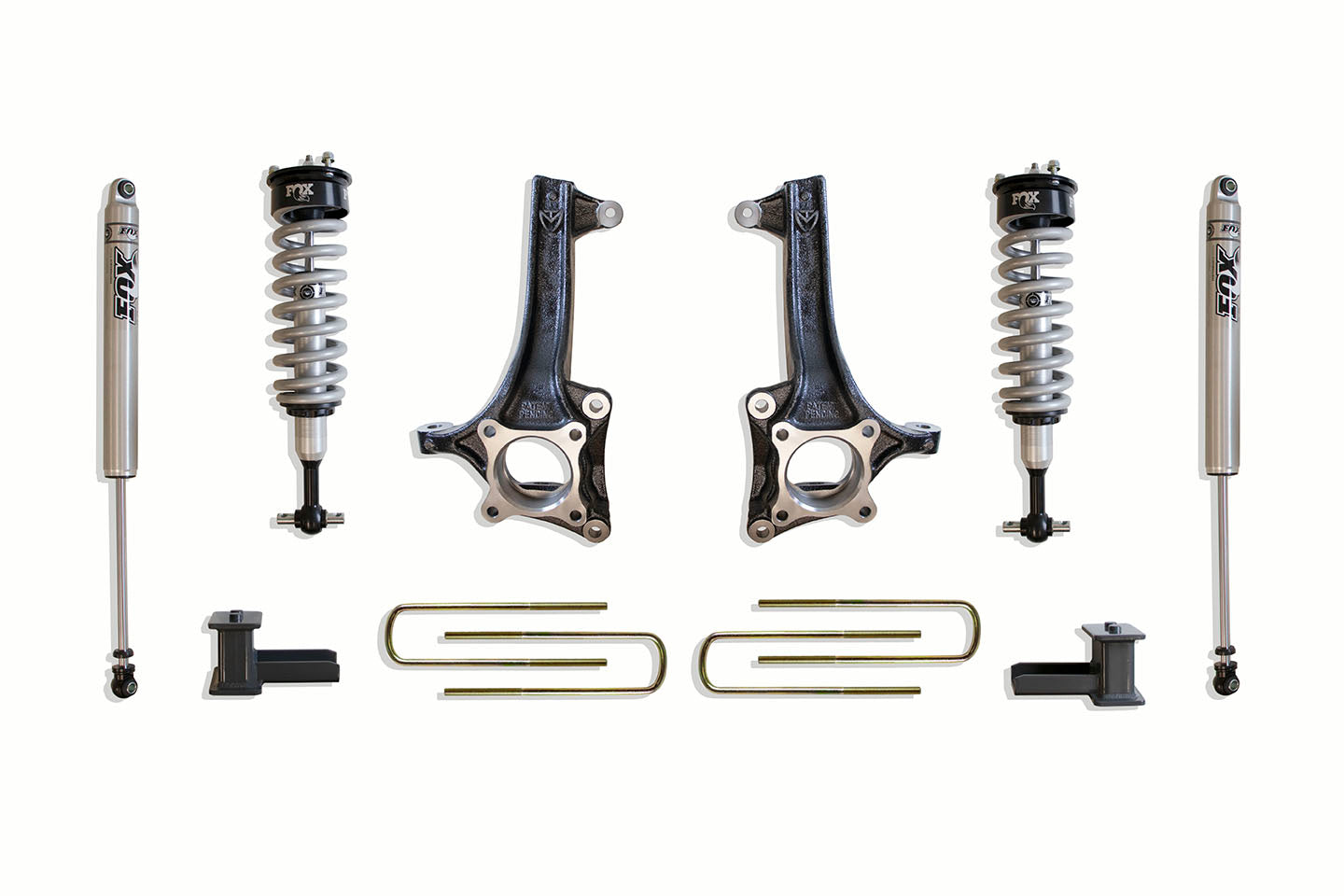 MaxTrac Suspension 2021-2025 Ford F-150 2WD 6.5" Lift Kit Including Fox 2.0 Performance Series Coil Overs Spindles Blocks U-Bolts & Rear Shocks K884164F