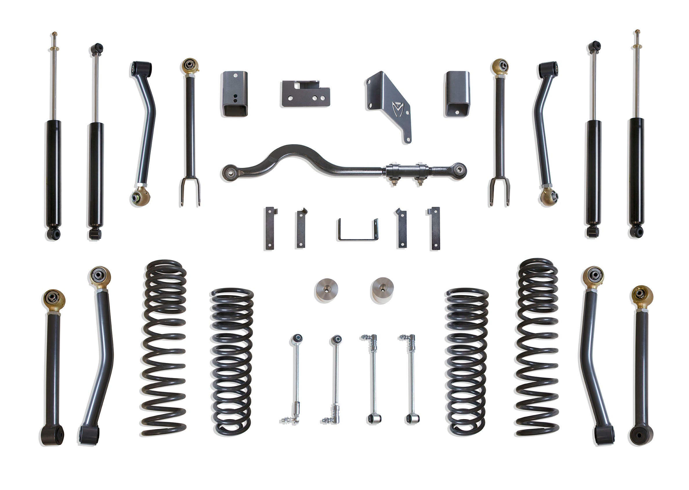MaxTrac Suspension 4.5" Lift Kit Including F&R Coils Bump Stop Brake Line Extensions Sway Bar Adjustable Control Arms & Front Rear Max Trac Shocks K889745SA