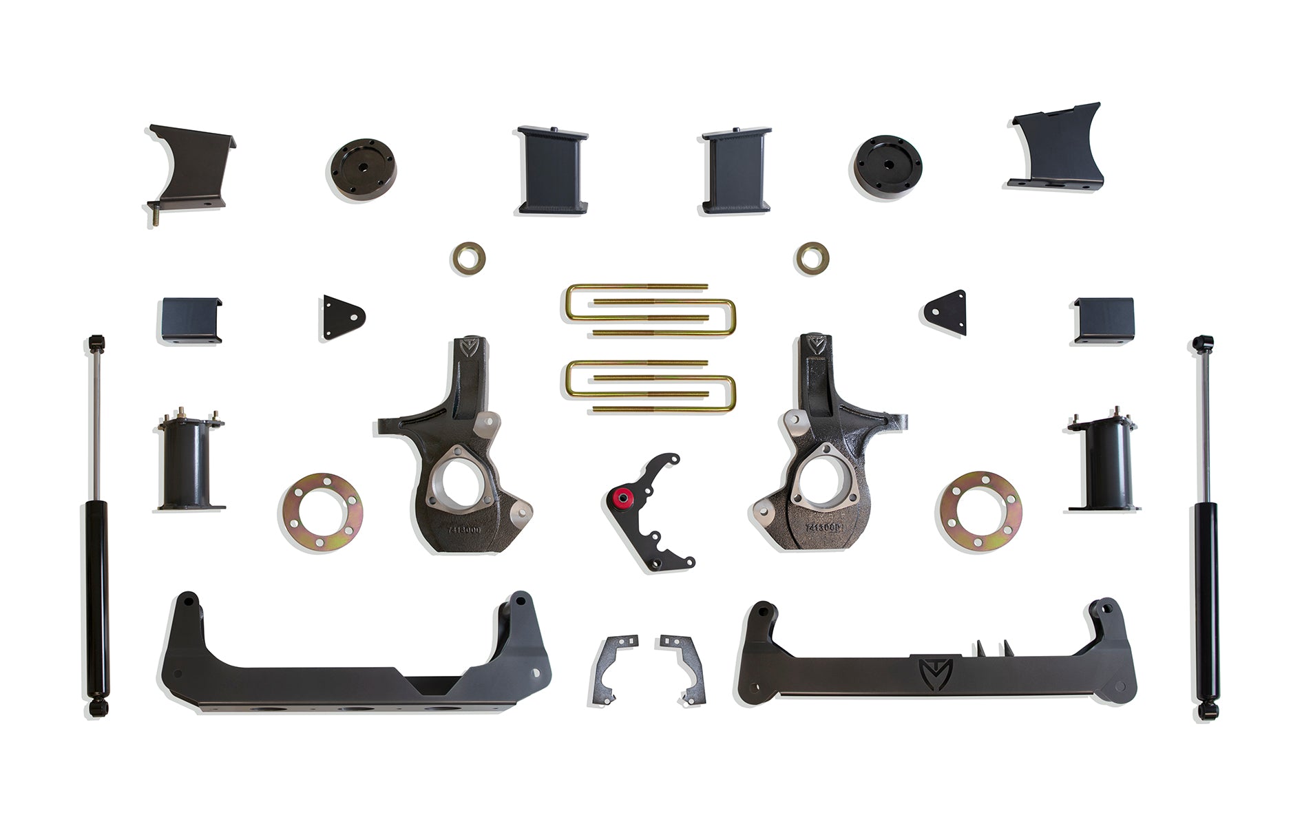 MaxTrac Suspension 7" Lift Kit Including Subframes Steering Knuckles Strut Spacers Diff Drop Add-A-Leafs Blocks U-Bolts & Max Trac Rear Shocks K941570