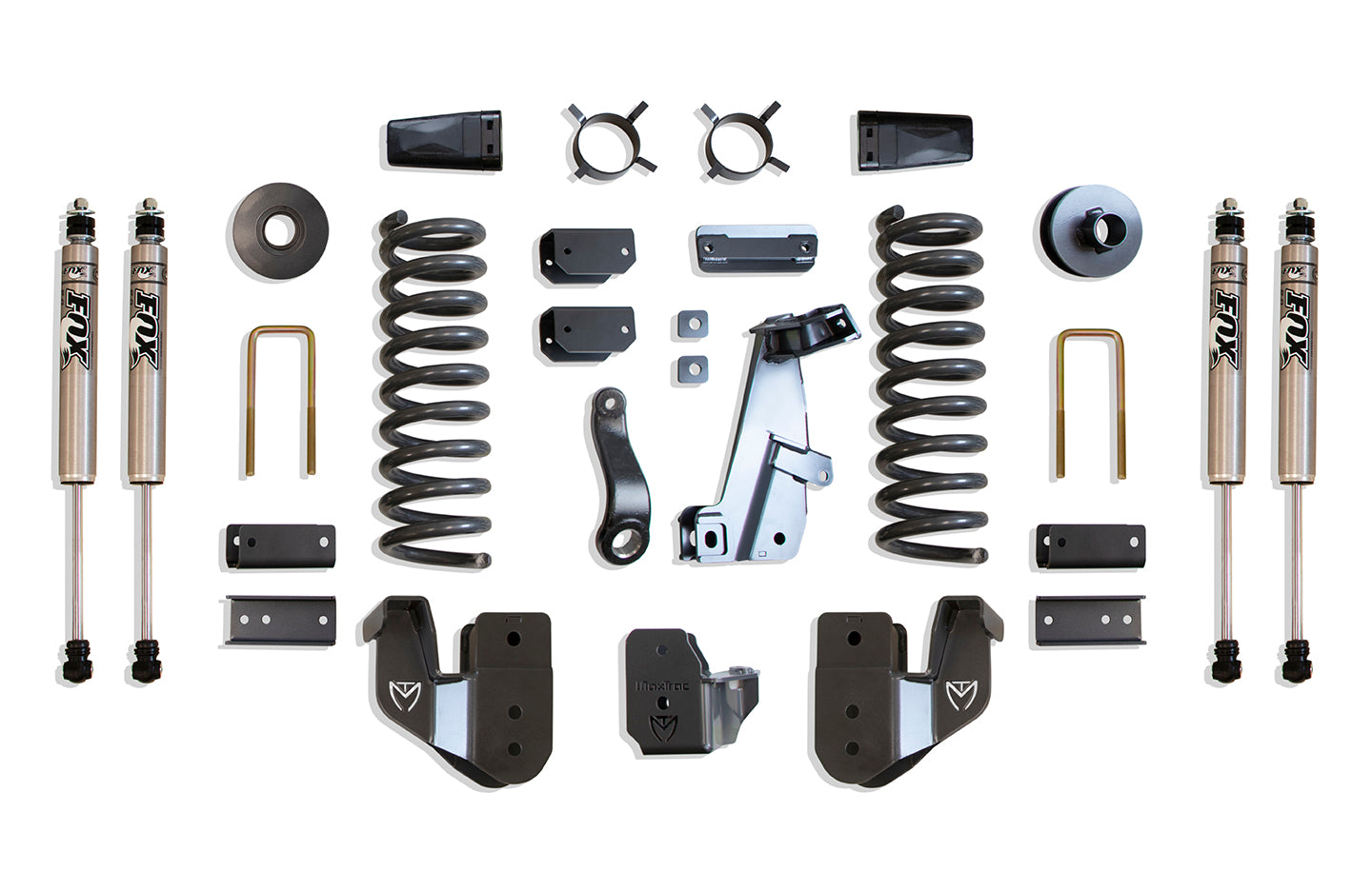 MaxTrac Suspension 4" Lift Kit Including Diesel Coils Radius Arm Brackets Bump Stop Extensions & Front Rear Fox 2.0 Performance Series Shocks K947241F