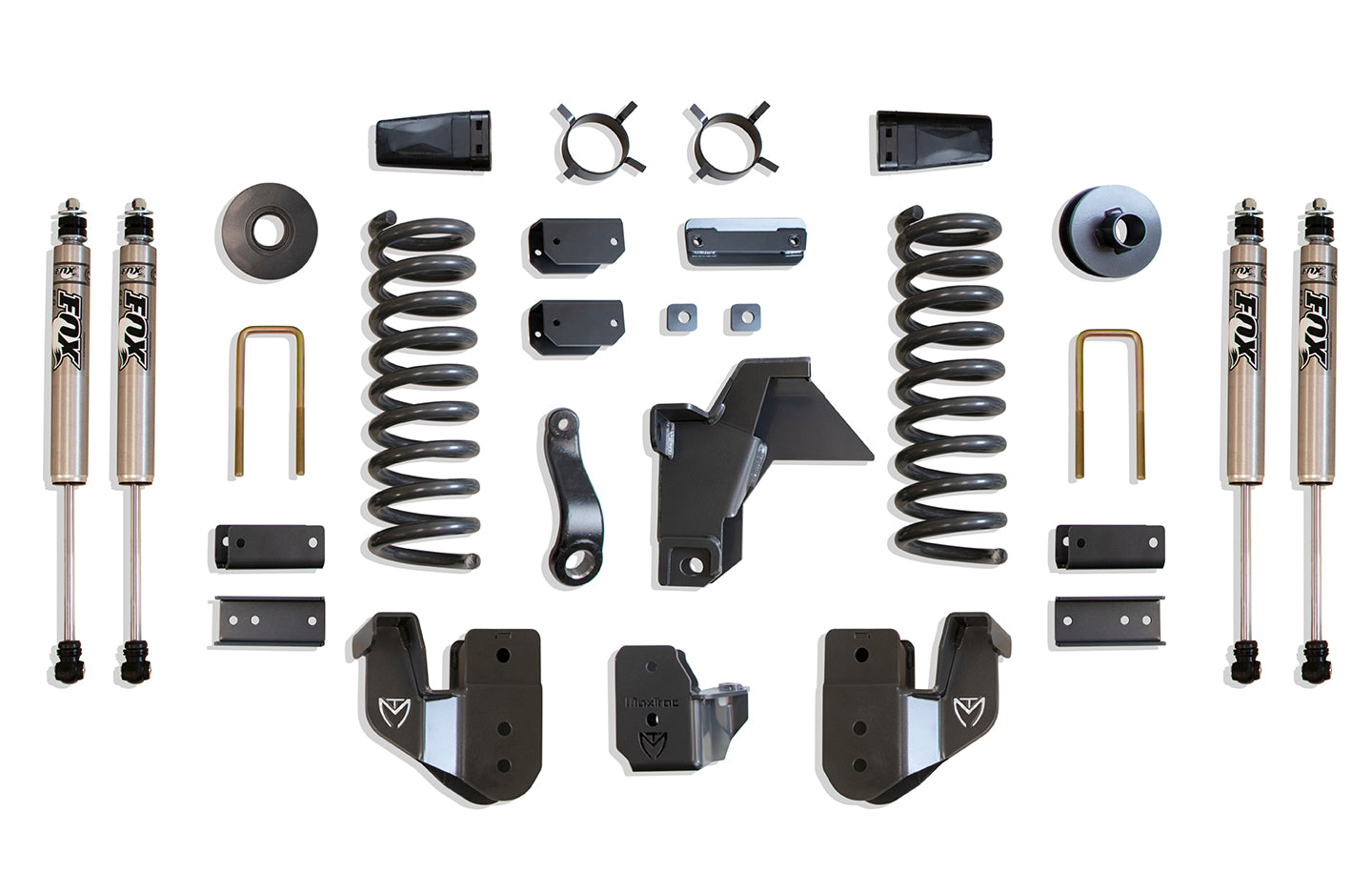 MaxTrac Suspension 4" Lift Kit Including Diesel Coils Radius Arm Brackets Bump Stop Extensions & Front Rear Fox 2.0 Performance Series Shocks K947441F