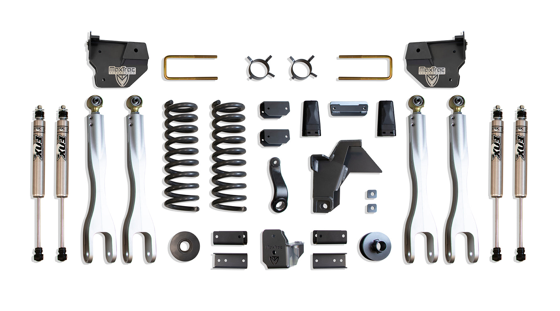 MaxTrac Suspension 2019-2024 Dodge Ram 2500 4WD 6"/3" Height Maxpro Elite Lift Kit With 4 Links & Fox Shocks K947463FL