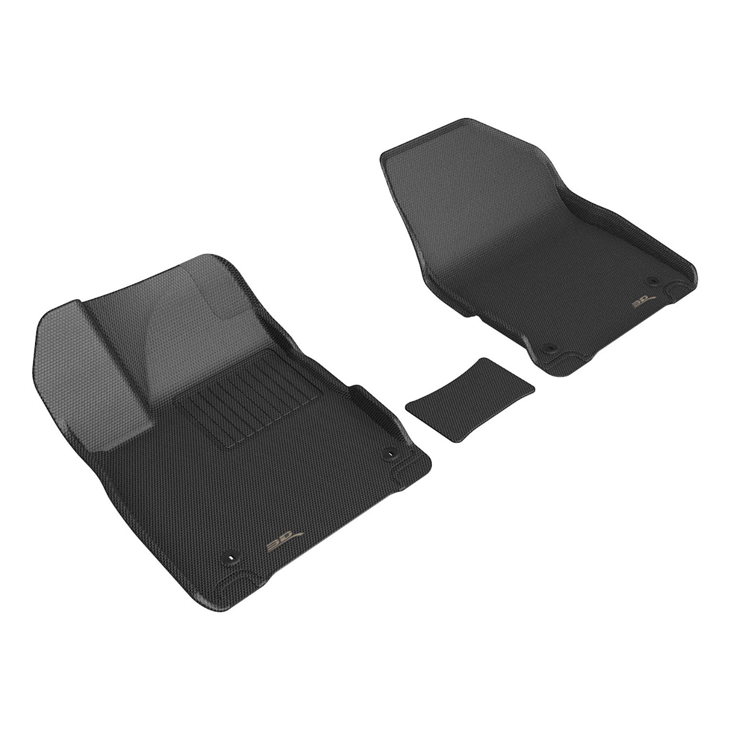 3D Maxpider 2023-2024 Kia Ev6 Custom Fit Floor Liner Kagu 1st Row 3 Pcs Floor Mat Carbon Fiber Embossed Pattern Black L1KA07111509