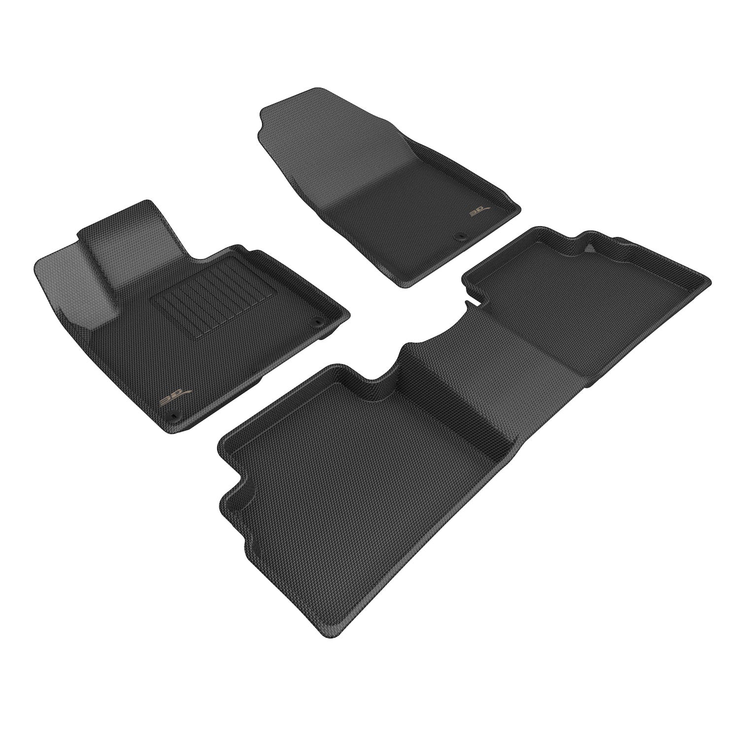 3D Maxpider 2023-2024 Kia Sportage Custom Fit Kagu 1st 2nd Row Full Set Carbon Fiber Embossed Pattern Black Floor Mats L1KA07601509