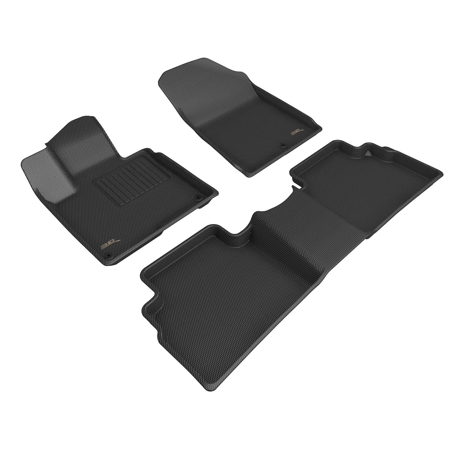 3D Maxpider 2023-2024 Kia Sportage Custom Fit Kagu 1St 2Nd Row Full Set Carbon Fiber Embossed Pattern Black Floor Mats L1KA07701509