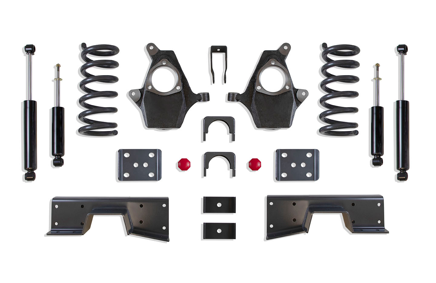 MaxTrac Suspension 3"-5" Lowering Kit Including V6 Coils Spindles Flip Kit Shackles C-Notch One Shock Angle Corrector & Front Rear Shocks KS330935-6