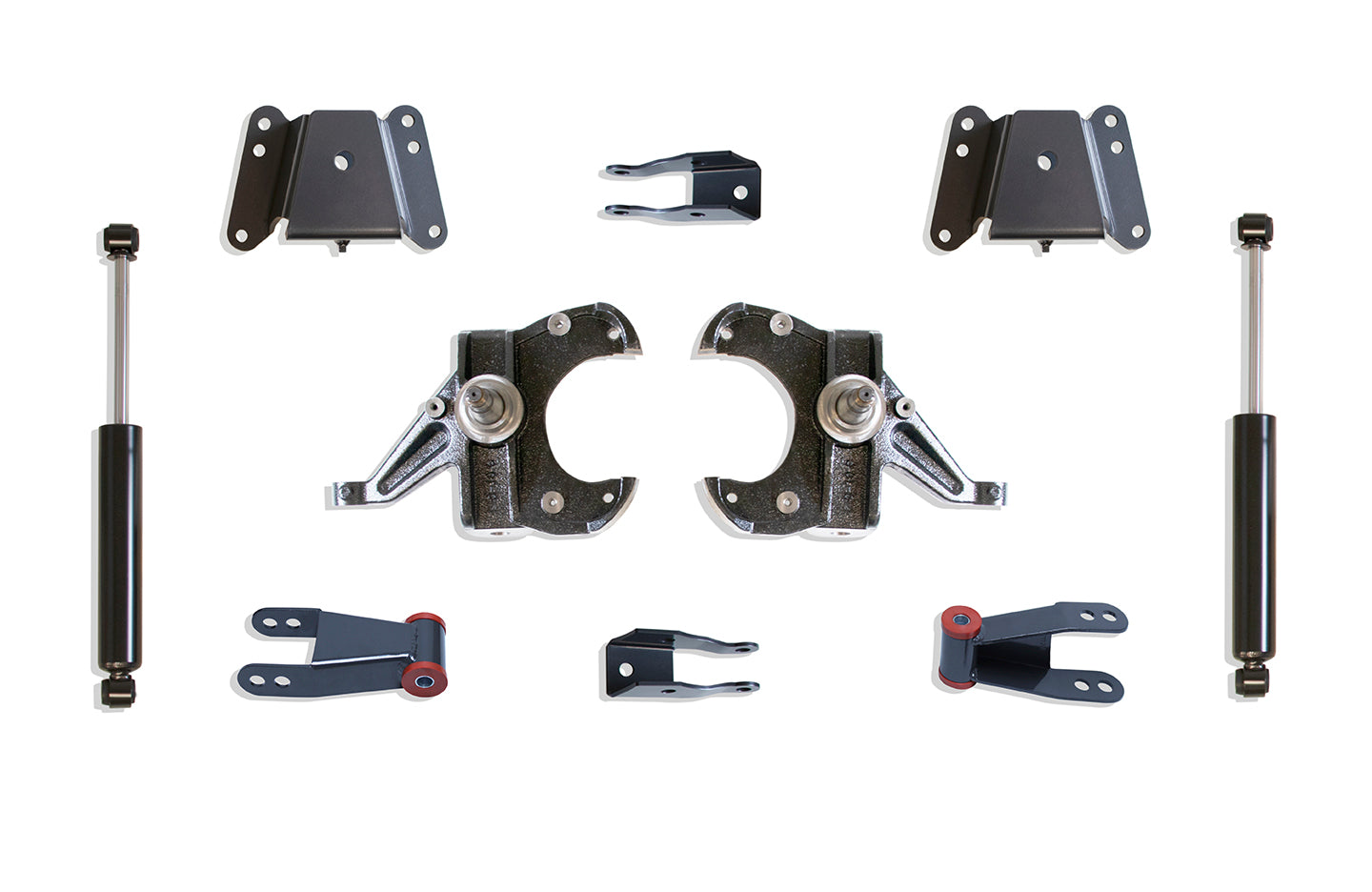 MaxTrac Suspension 2WD 2.5"-4" Lowering Kit Including Hd Spindles Hangers Shackles Shock Angle Correctors & Rear Shocks KS331134H