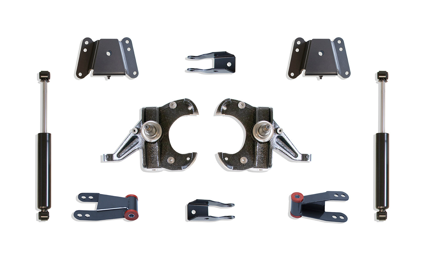 MaxTrac Suspension 2WD 2.5"-4" Lowering Kit Including Ld Spindles Hangers Shackles Shock Angle Correctors & Rear Shocks KS331134L