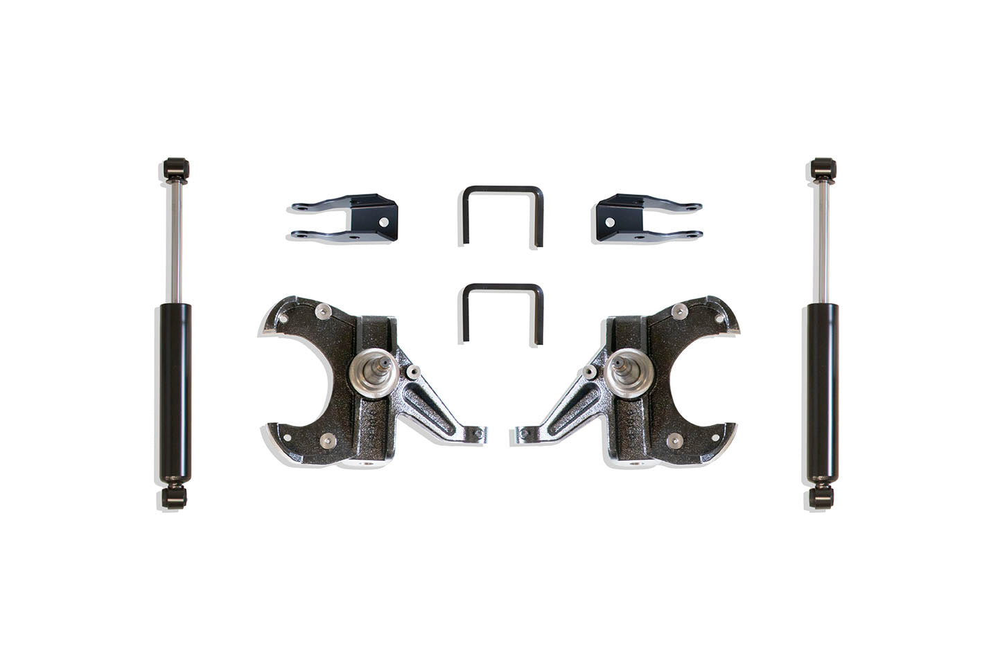 MaxTrac Suspension 1973-1987 Chevrolet C10 GMC C10 2WD 2.5"-5" Lowering Kit Including Hd Spindles Flip Kit Shock Angle Correctors & Rear Shocks KS331135H