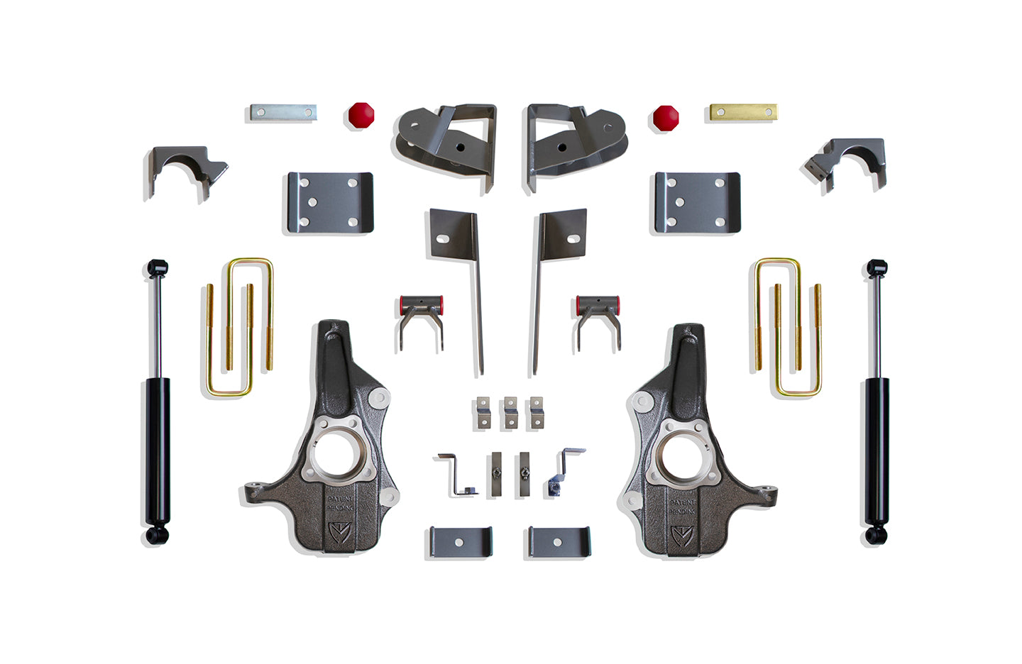 MaxTrac Suspension 2019-2025 Chevrolet Silverado 1500 2019-2025 GMC Sierra 1500 2WD 4WD 2"/4" Drop Height Lowering Kit With Spindles KS331924